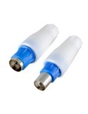 2 Fiches coaxiales TV normalisées 9,52 mm - 1 Mâle + 1 Femelle - FUJIONKYO - 424035