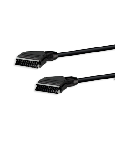 Cordon Péritel noir audio/vidéo mâle/mâle 75 cm - SEDEA - 944580