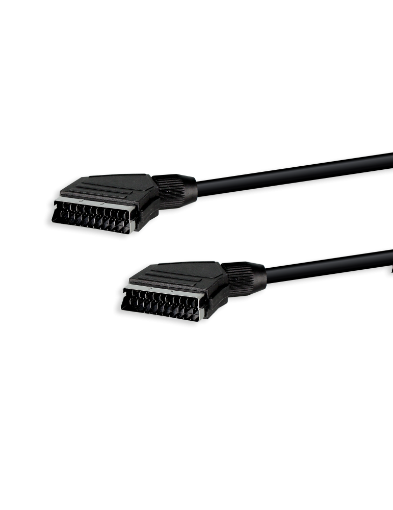 Cordon Péritel noir audio/vidéo mâle/mâle 75 cm - SEDEA - 944580