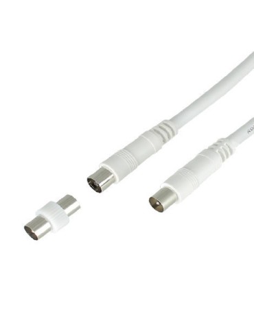 Prolongateur Coaxial TV Haute Qualité ? câble 19VAtC blindé ? 9,52 mâle/femelle 10 mètres + adaptateur mâle/mâle