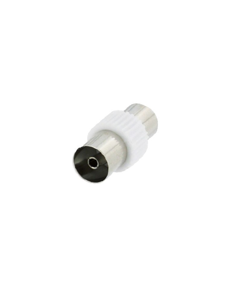 Raccord Coaxial TV Femelle 9,52 mm vers Femelle 9,52 mm - Blanc