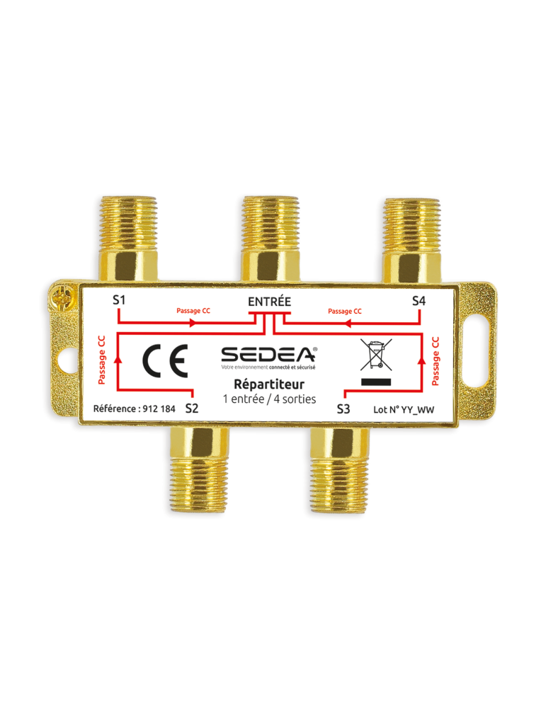 Répartiteur intérieur Satellite & Terrestre 4 directions GOLD