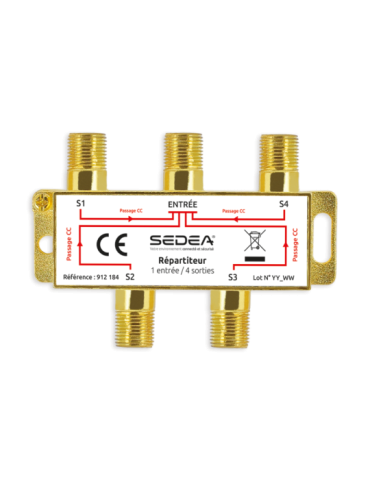 Répartiteur intérieur Satellite & Terrestre 4 directions GOLD