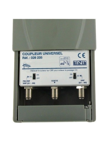Coupleur universel | 2 entrées (FM - VHF - UHF + UHF)
