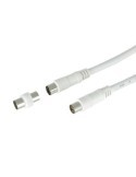 Prolongateur TV 9,52 mm blanc mâle/femelle 1,5 mètre + adaptateur mâle/mâle - SEDEA - 944201