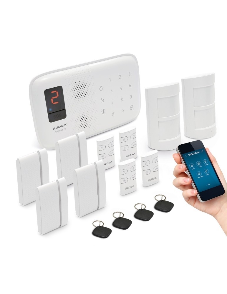 Alarme maison sans fil GSM - Elégante 50 - Pack 2 - SEDEA - 571059