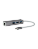 Adaptateur USB-C vers 3x USB + RJ45 (100 Mbps)