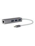 Hub USB-C? SuperSpeed 3 ports USB 3.0 portable + adaptateur réseau RJ45 - FUJIONKYO - 423408