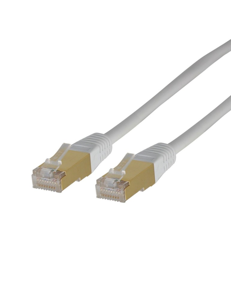 Câble réseau/ethernet RJ45 LAN mâle/mâle Cat5e Gold blanc avec blindage FTP 10 mètres - FUJIONKYO - 423040