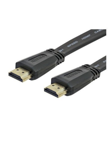 Cordon HDMI Plat professionnel noir audio/vidéo mâle/mâle - 2 mètres - Gold compatible 3D, 4K
