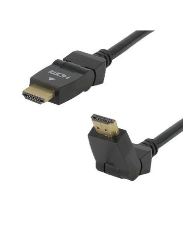 Câble HDMI Articulé 180° 4K Ultra HD High Speed noir audio/vidéo mâle/mâle 3 mètres Gold - SEDEA - 914533