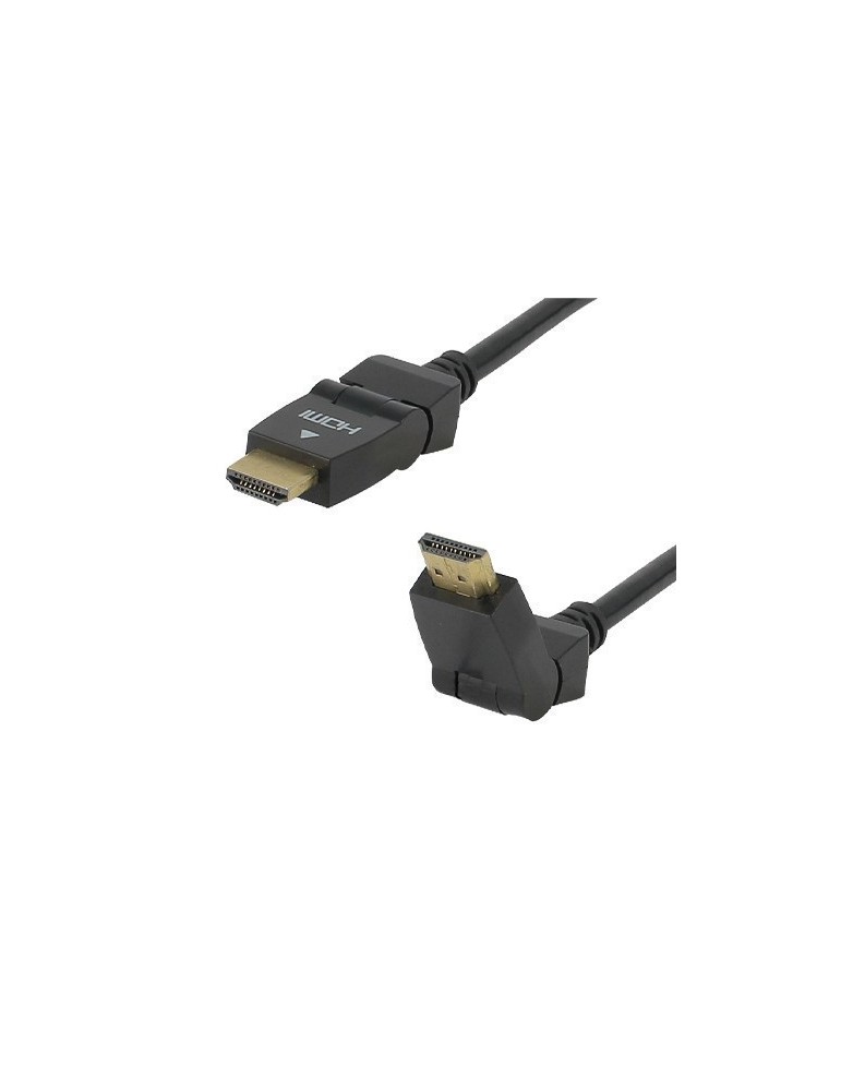 Câble HDMI Articulé 180° 4K Ultra HD High Speed noir audio/vidéo mâle/mâle 3 mètres Gold - SEDEA - 914533