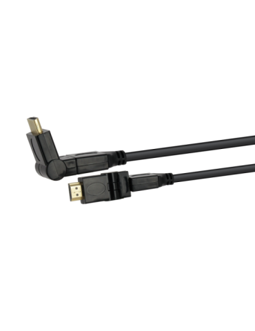 Câble HDMI Articulé 180° 4K Ultra HD High Speed noir audio/vidéo mâle/mâle 3 mètres Gold - SEDEA - 914533