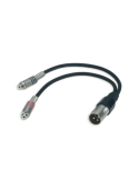 Cordon adaptateur 2 RCA FEMELLES / 1 XLR MALE - 20cm