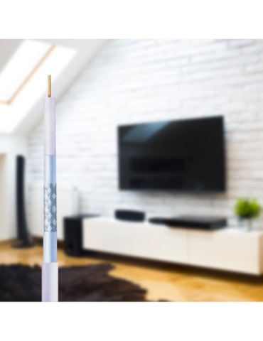 Câble coaxial 17 VAtC/PH/A Triple Blindage en couronne de 25 mètres - blanc - SEDEA - 032725