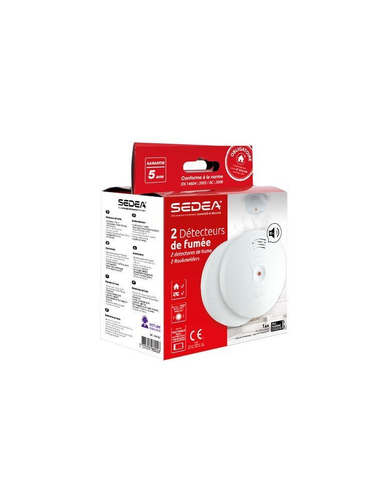 2 Détecteurs de fumée autonome certifié EN14604-2005