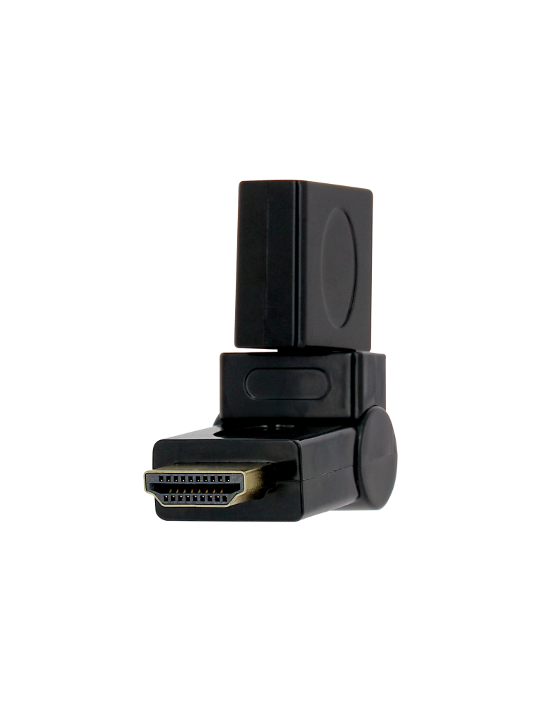 Adaptateur HDMI articulé mâle/femelle pivotant à 360° Gold compatible 3D, 4K