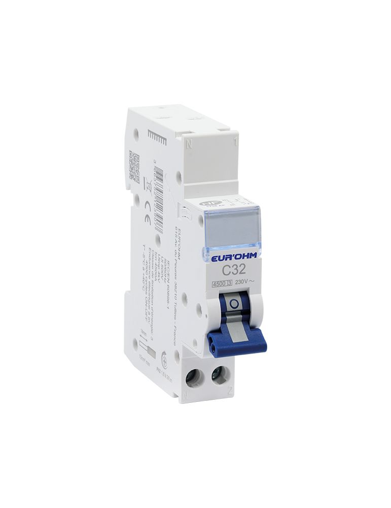 Disjoncteur 1P+N 32A courbe C connexion rapide/vis 4,5kA NF