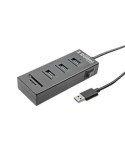 Lecteur multicartes 3 en 1 USB 3.0 | SD / Micro SD / 3 x USB3.0