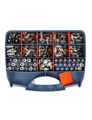 Valise d?assortiment de connecteurs TV / SAT x315 pièces