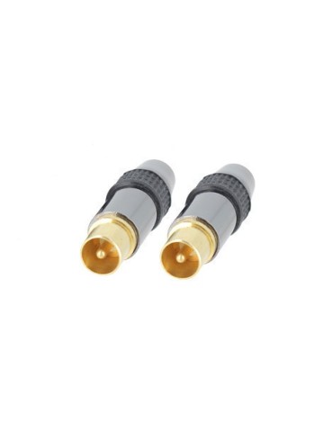 2 fiches coaxiales IEC 9.52 GOLD | 2 mâles