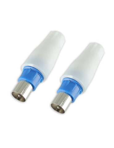 2 Fiches coaxiales TV normalisées 9,52 mm - 1 Mâle + 1 Mâle
