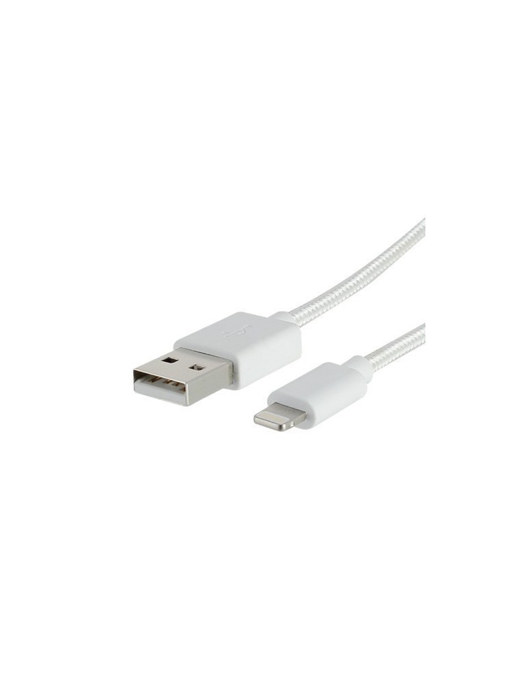 Cordon Lightning USB MFi Soft Touch gaine tissu pour charge et synchronisation 1 mètre - FUJIONKYO - 423802