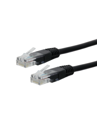 Câble réseau/ethernet RJ45 LAN mâle/mâle Cat5e noir avec blindage UTP 3 mètres - SEDEA - 913003