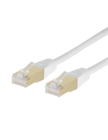 Câble réseau/ethernet RJ45 LAN mâle/mâle Cat5e Gold blanc avec blindage FTP 2 mètres - SEDEA - 913032