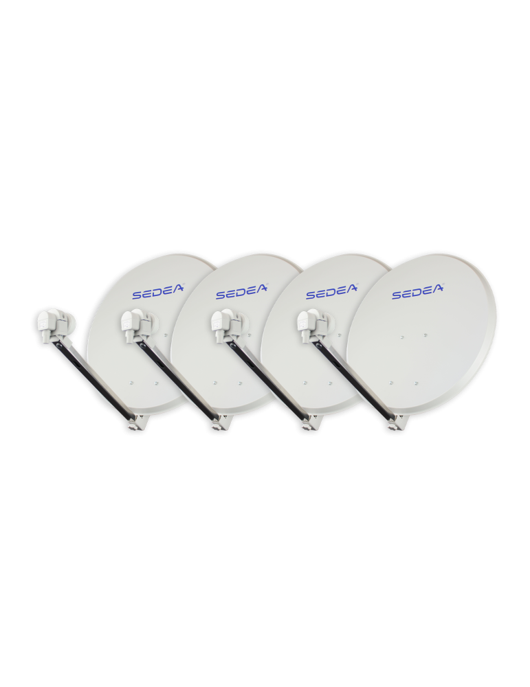 Pack de 4 paraboles 65 EASY Acier + LNB