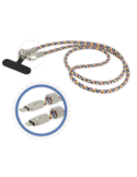Bandoulière pour smartphone multi-couleur avec cordon USB-C / Lightning intégré - 1m20