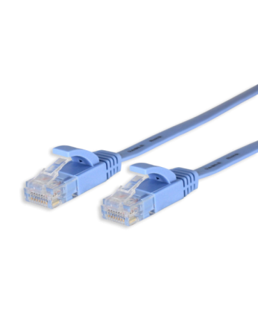 Câble réseau/ethernet Plat RJ45 LAN mâle/mâle Cat6  bleu avec blindage UTP 2 mètres - SEDEA - 913073