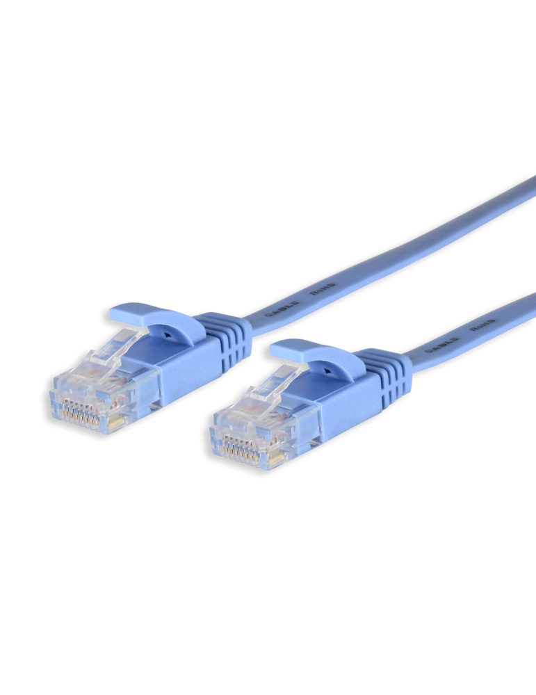 Câble réseau/ethernet Plat RJ45 LAN mâle/mâle Cat6  bleu avec blindage UTP 2 mètres - SEDEA - 913073