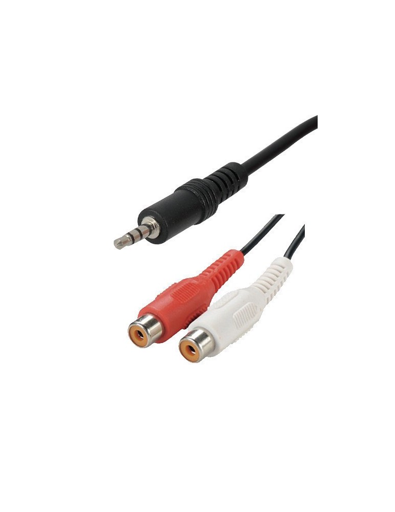 Cordon Jack / RCA Jack Ø 3,5 Mâle / 2 RCA Femelles 1,50 mètre
