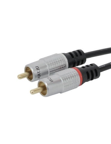 Cordon 2 RCA mâle / mâle 3 mètres Gold