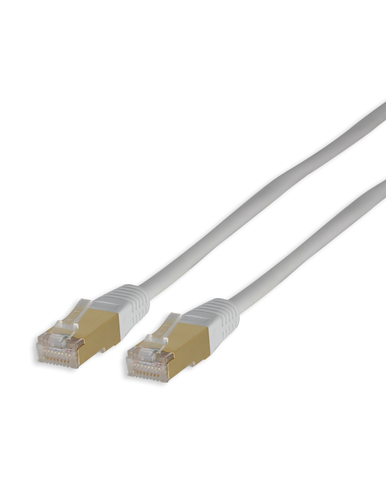 Câble réseau/ethernet RJ45 LAN mâle/mâle Cat5e Gold blanc avec blindage FTP 10 mètres - SEDEA - 913040