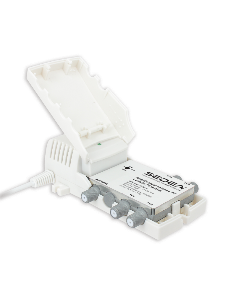 Amplificateur intérieur 18 dB réglable - 1 entrée/4 sorties