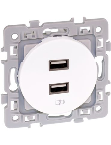 SQUARE chargeur dble USB A 5,5V BLC