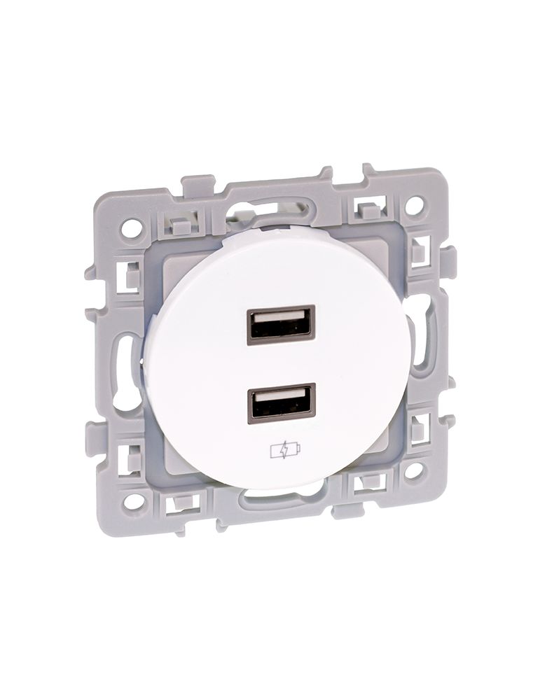 SQUARE chargeur dble USB A 5,5V BLC