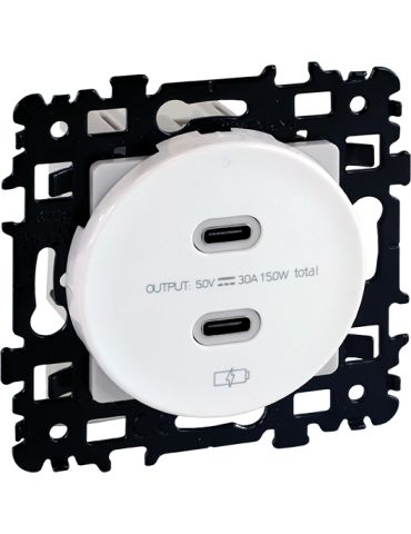 SQUARE chargeur dble USB C 5,5V BLC