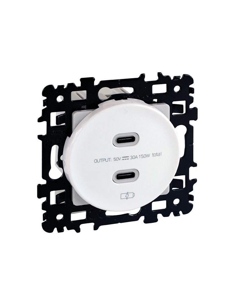 SQUARE chargeur dble USB C 5,5V BLC