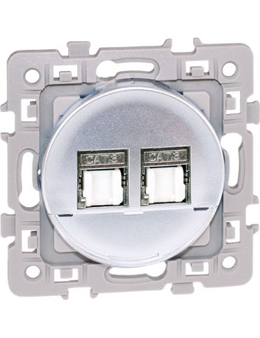 SQUARE DBLE RJ 45 CAT6 grade3 multimedia STP SILVER