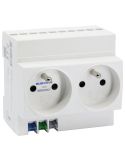 Prise de courant double 16A/230V 2P+T modulaire connexion rapide