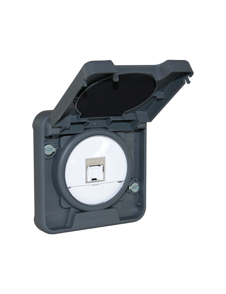 OXXO Prise RJ45 cat 6 compos GRIS IP55