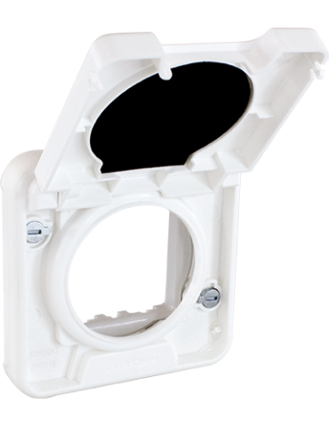 OXXO Adapt. avec couv. pr prises COMETE compos BLANC IP55