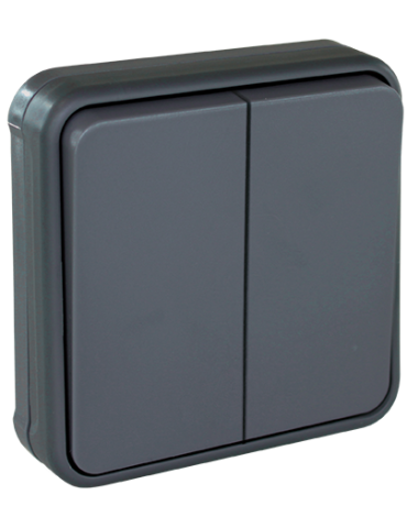 OXXO dble VV GRIS ENCASTRE IP55