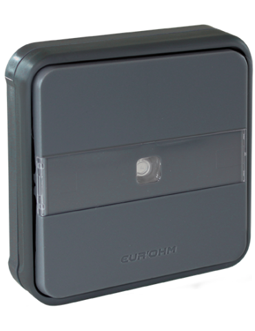 OXXO BP porte etiq lum GRIS ENCASTRE IP55